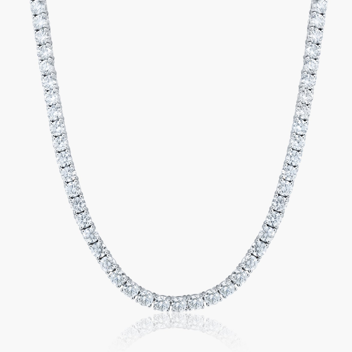 14K White Gold Tennis Necklace-NT4-4.0-17ZNMC