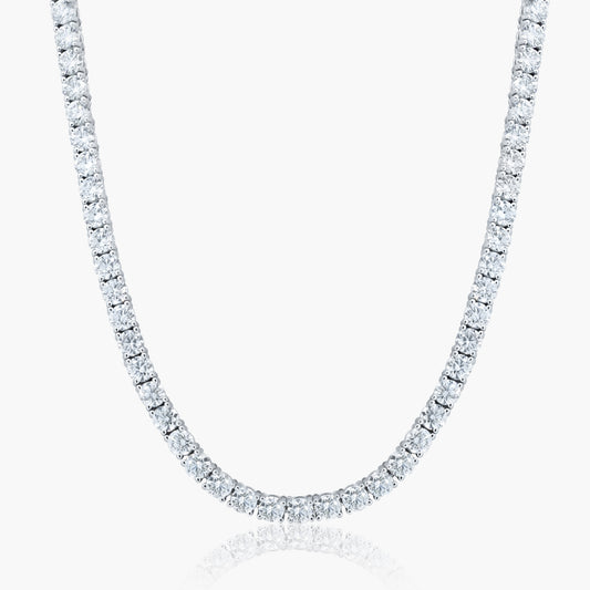 14K White Gold Tennis Necklace-NT4-4.0-17ZNMC