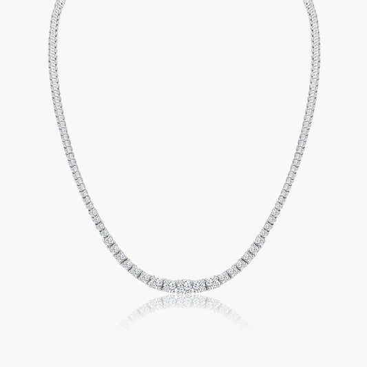 14K White Gold Tennis Necklace-NT4-5GNMC