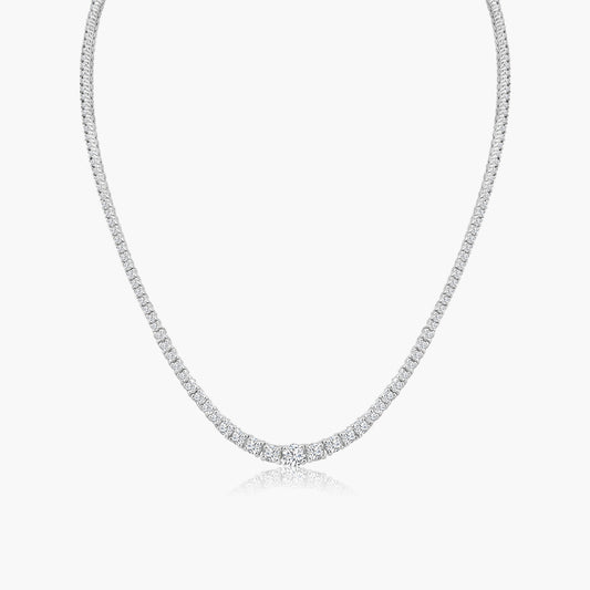 14K White Gold Tennis Necklace-NT4-7.5GNMC