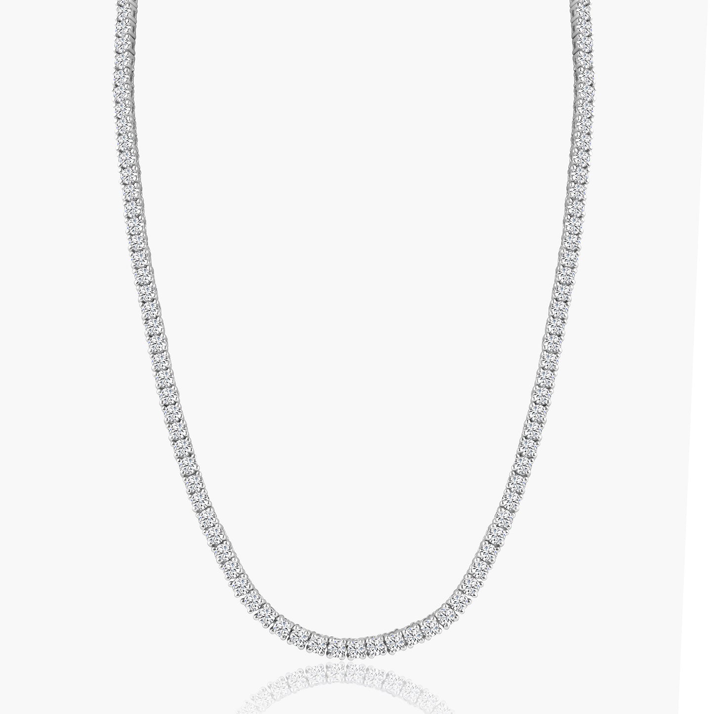 14K White Gold Tennis Necklace-NT42-2.7-17NMC