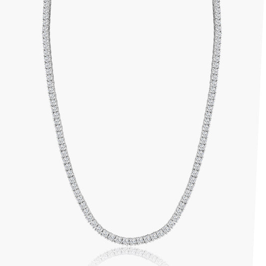 14K White Gold Tennis Necklace-NT42-2.7-17NMC