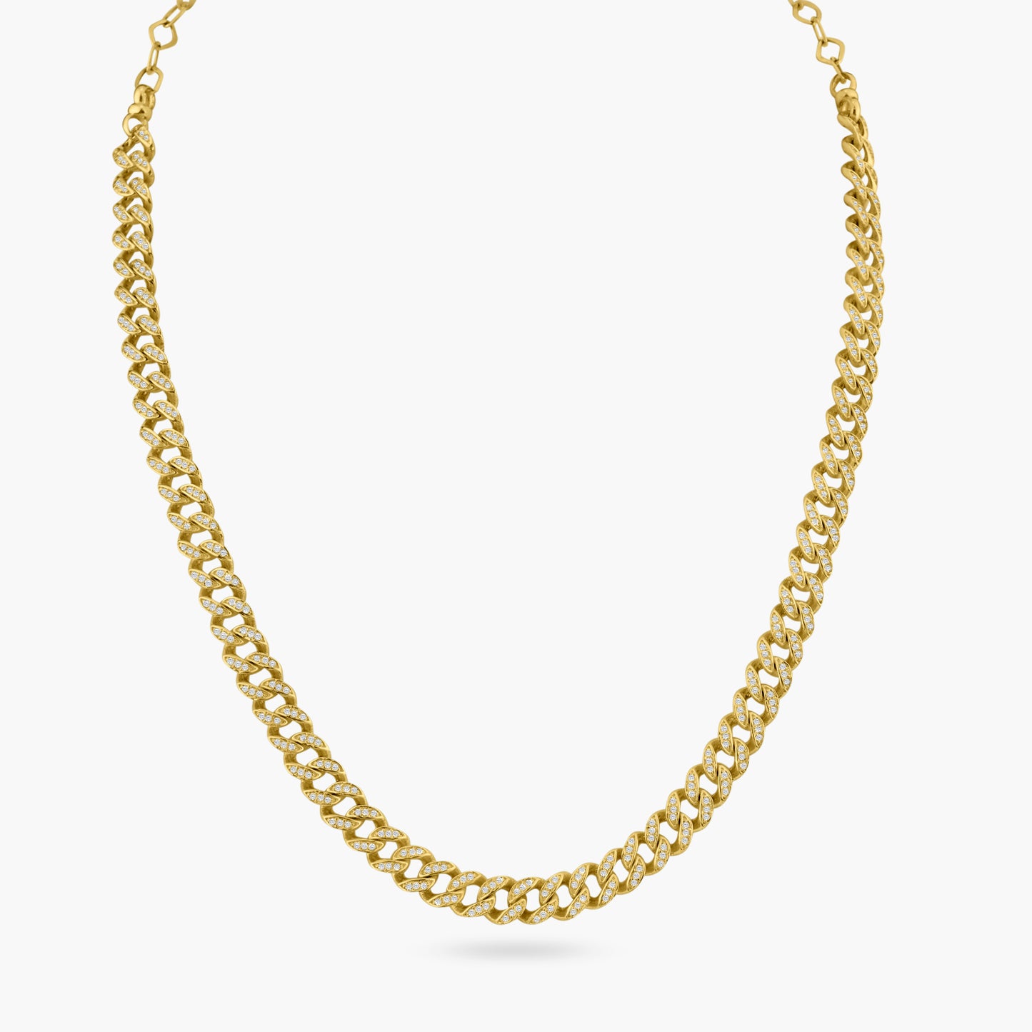 14K Yellow Gold Chain Link Choker Necklace-NT8616(CUD)HNMC