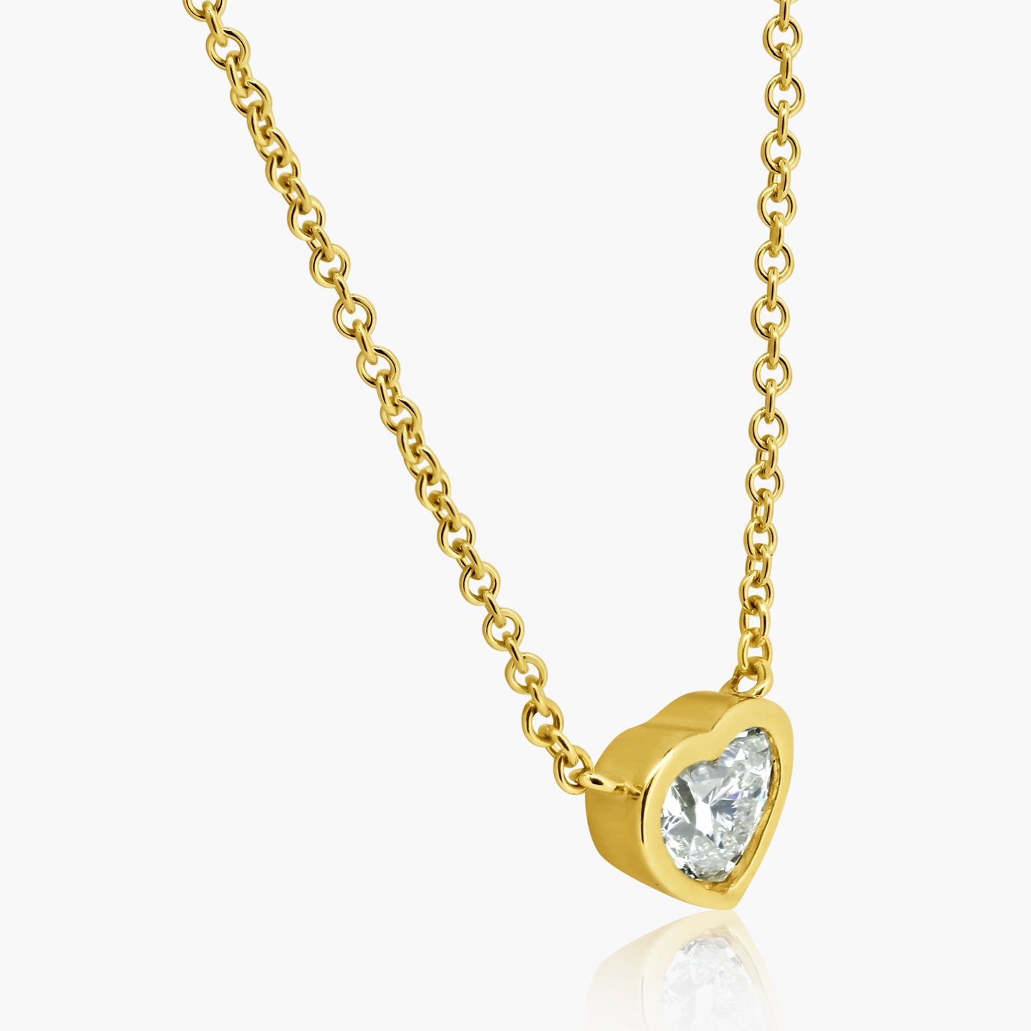 14K Yellow Gold Dainty Heart Bezel Pendant-P-HSB75SE