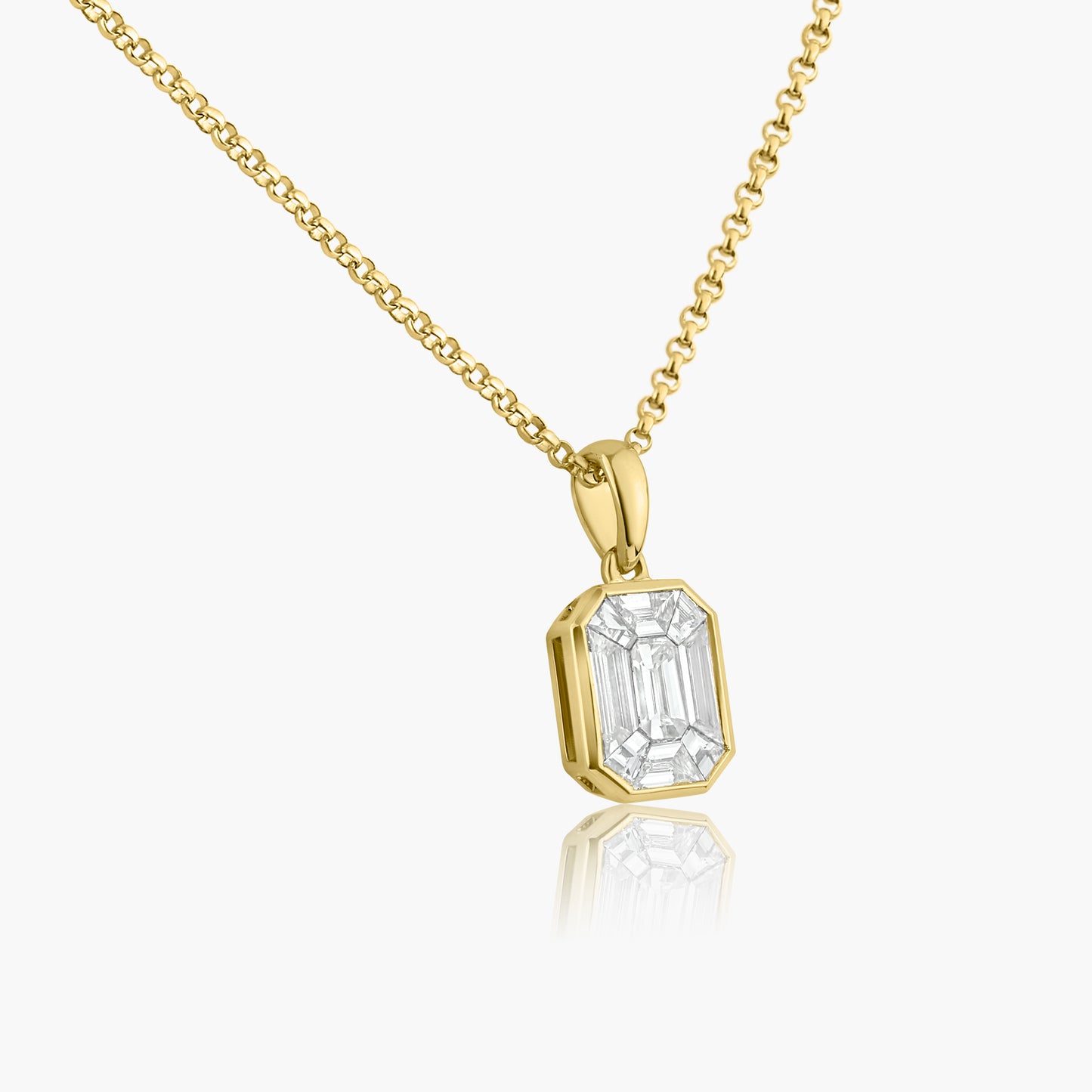 14K Yellow Gold Baguette Pendant-P-P25501VV