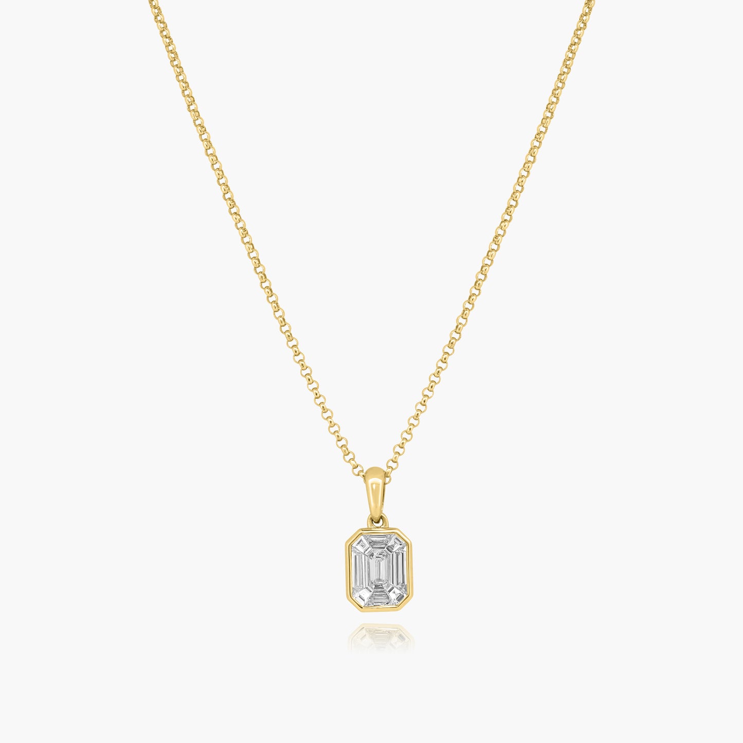 14K Yellow Gold Baguette Pendant-P-P25504VV