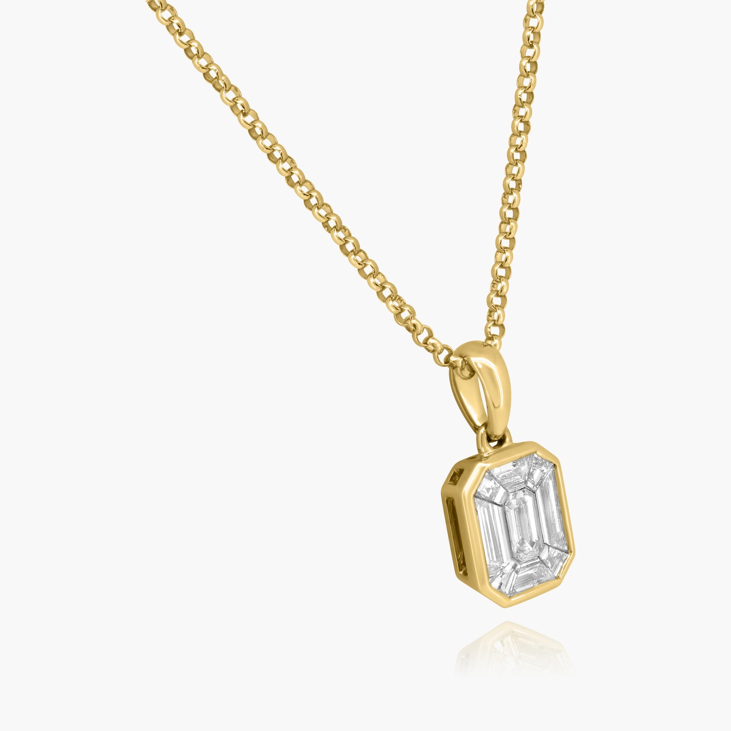 14K Yellow Gold Baguette Pendant-P-P25504VV