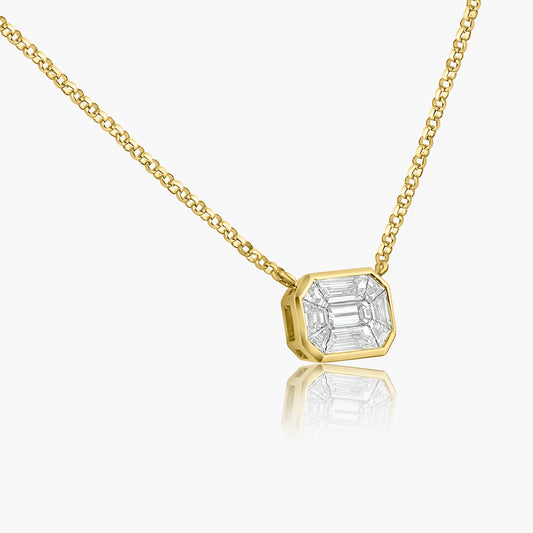 14K Yellow Gold Baguette Pendant-P-P25507-1VV