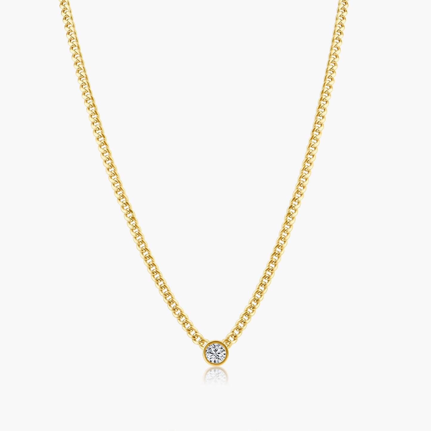 14K Yellow Gold Chain Link Necklace-P-RDB50SE-1