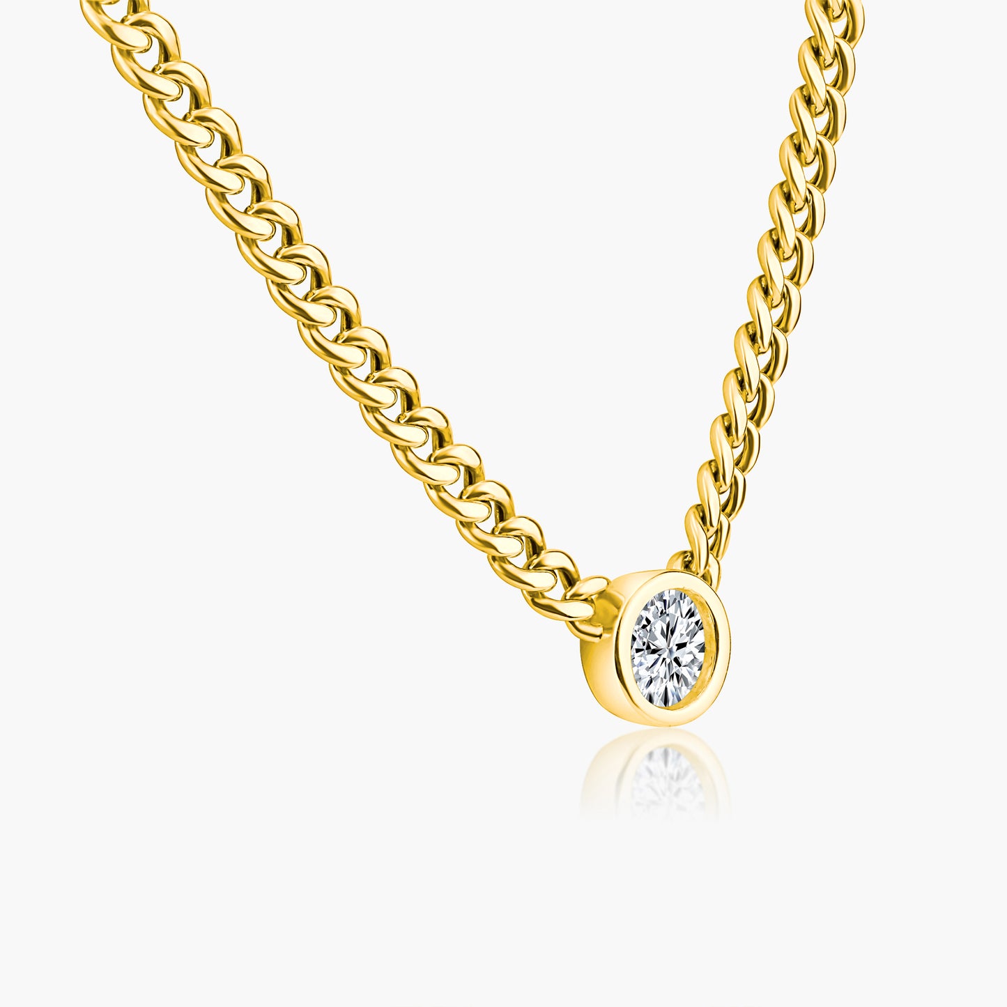 14K Yellow Gold Chain Link Necklace-P-RDB50SE-1