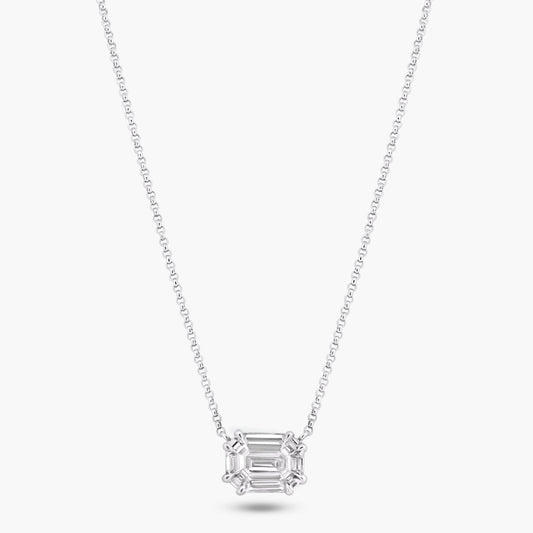 14K White Gold Baguette Pendant-P-RPEM20VV