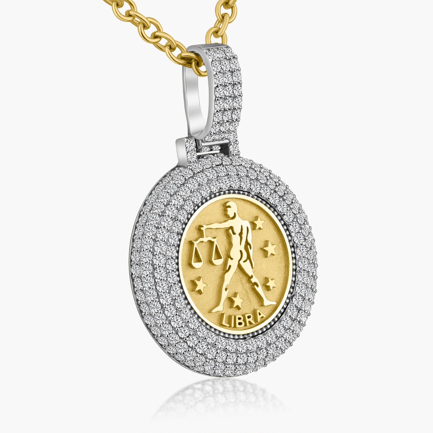 14K Two Tone Zodiac Pendant-P00085