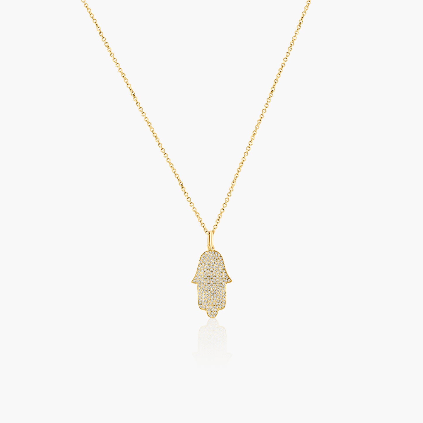 14K Yellow Gold Dainty Hamsa Pendant - P601548P