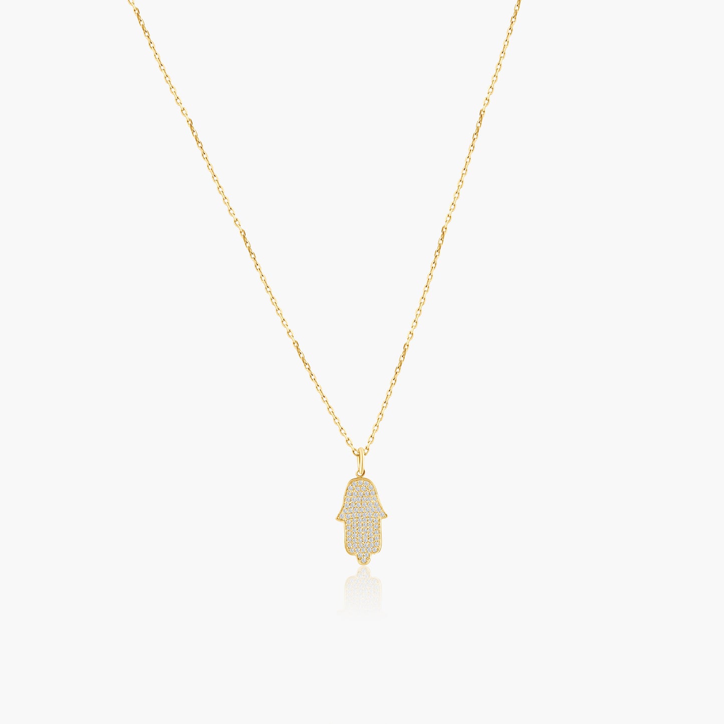 14K Yellow Gold Dainty Hamsa Pendant - P601548R