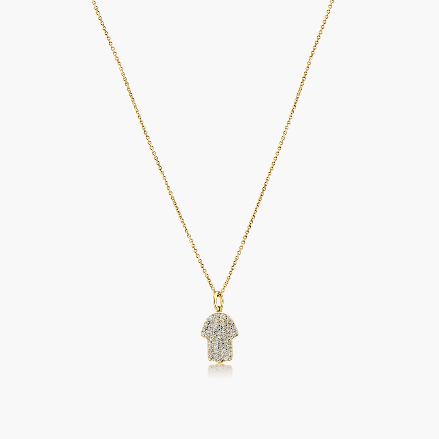 14K White Gold Dainty Hamsa Pendant - P601991R