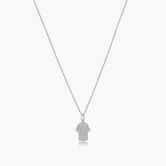 14K White Gold Dainty Hamsa Pendant - P601991R