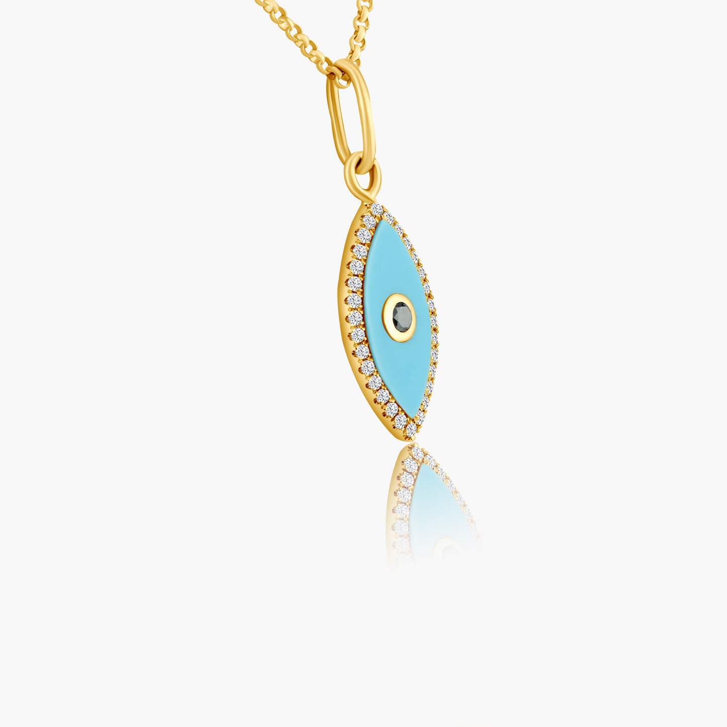 14K Yellow Gold Evil Eye Pendant-P605296