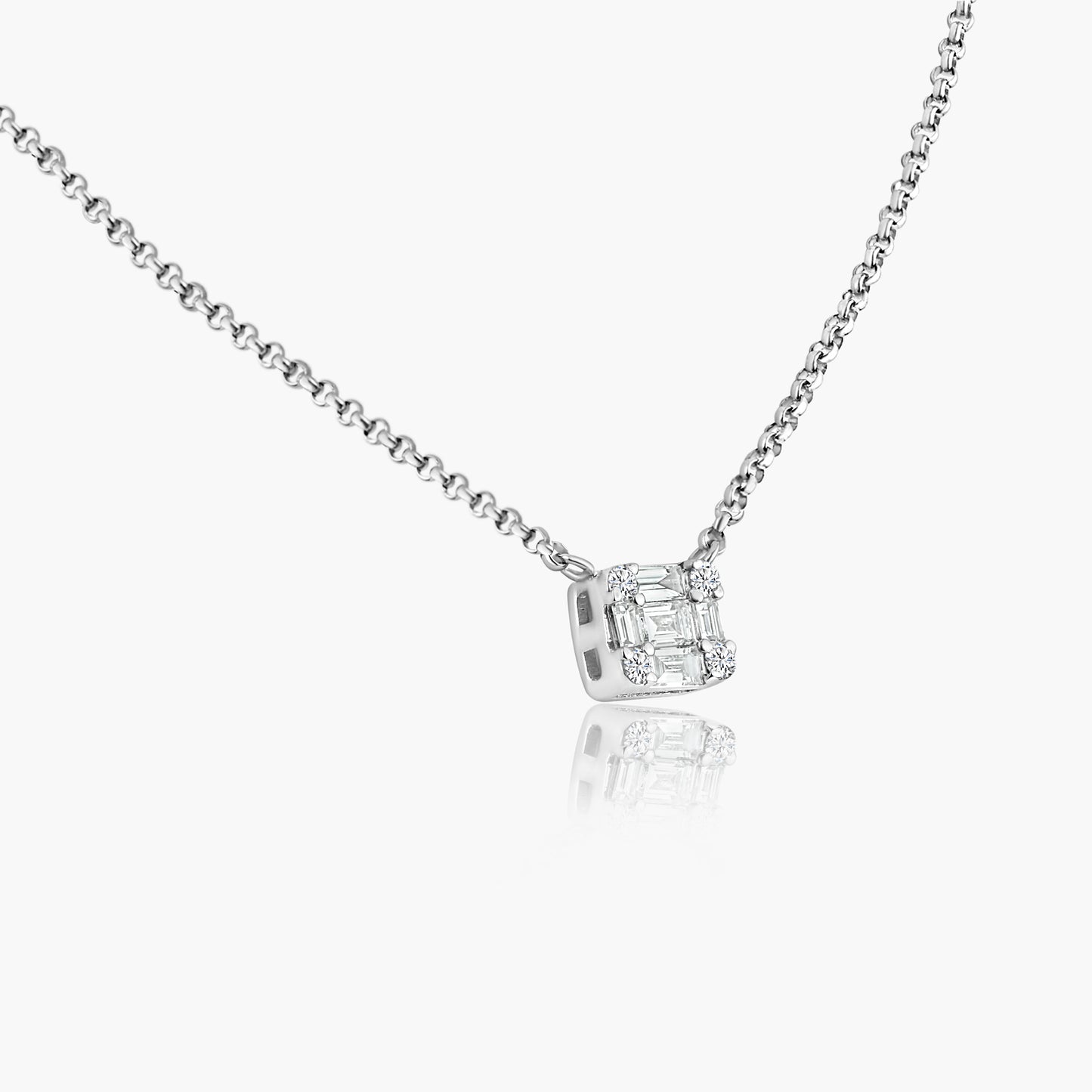 14K White Gold Baguette Pendant-P605625