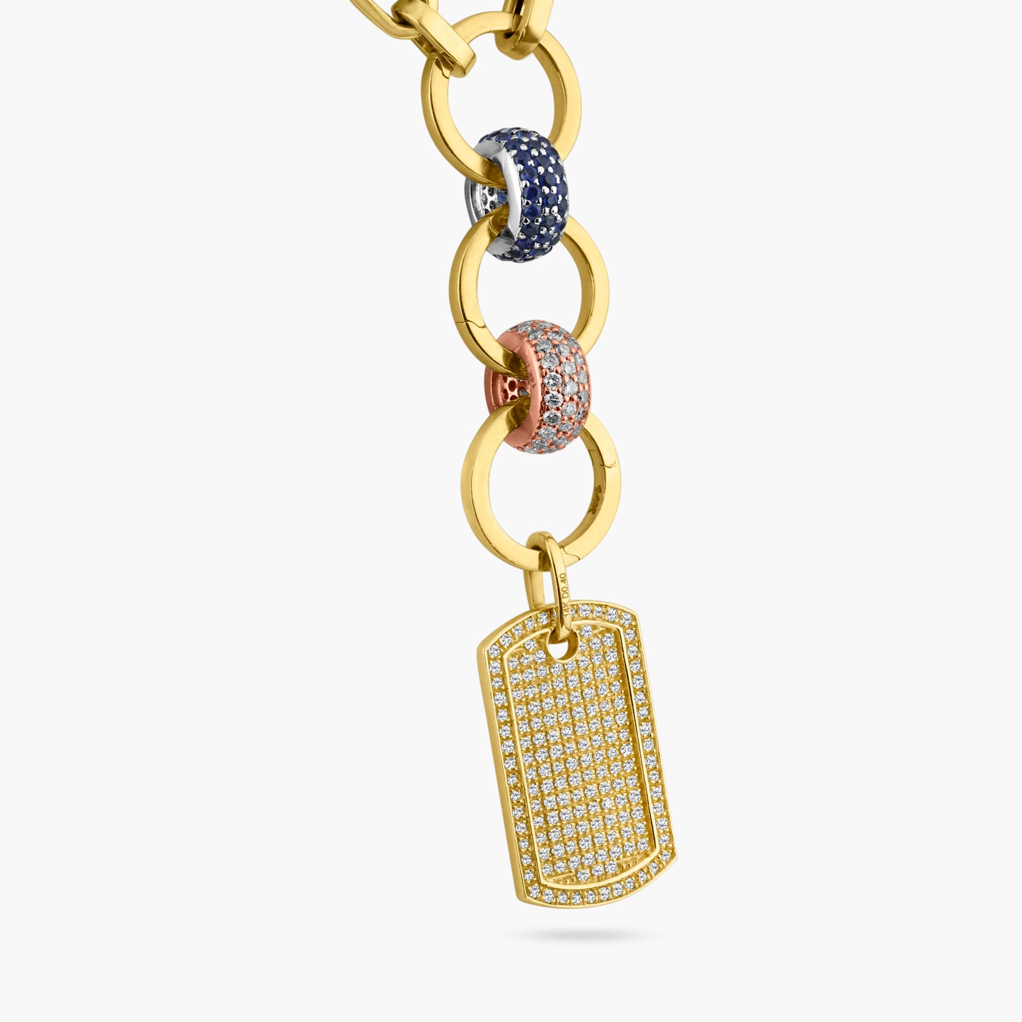 14K Yellow Gold Colored Gemstone Chain Link Pendant - P605732-1