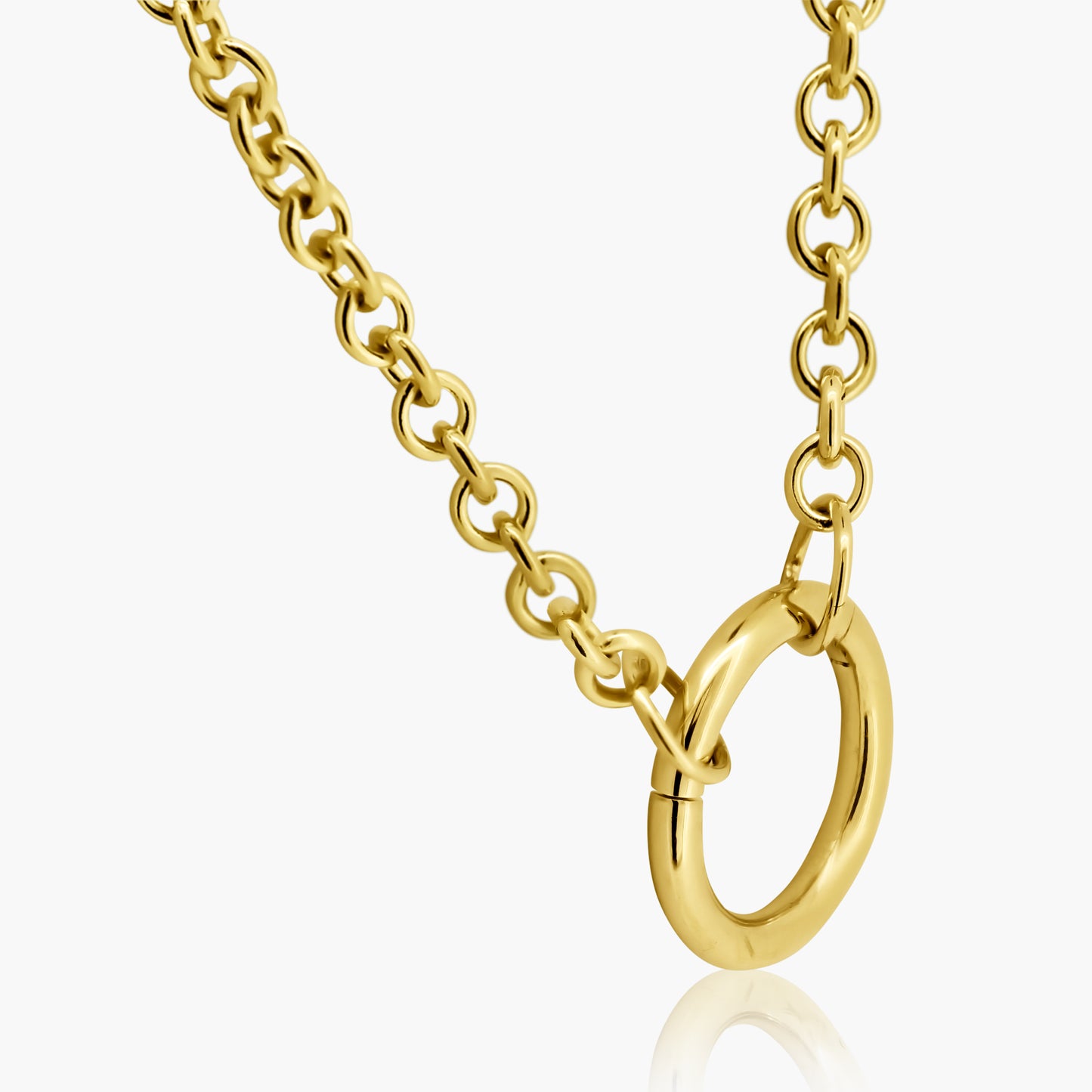 14K Yellow Gold Dainty Plain Round Pendant - P605735M01