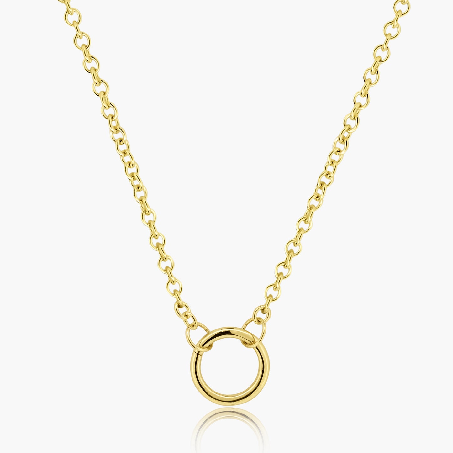 14K Yellow Gold Dainty Plain Round Pendant - P605735M01