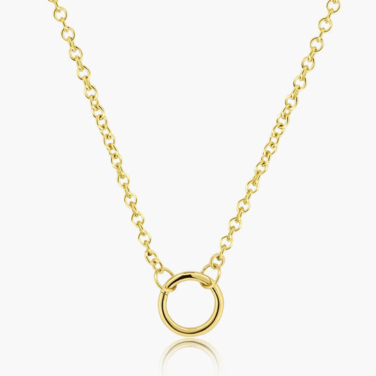 14K Yellow Gold Dainty Plain Round Pendant - P605735M01