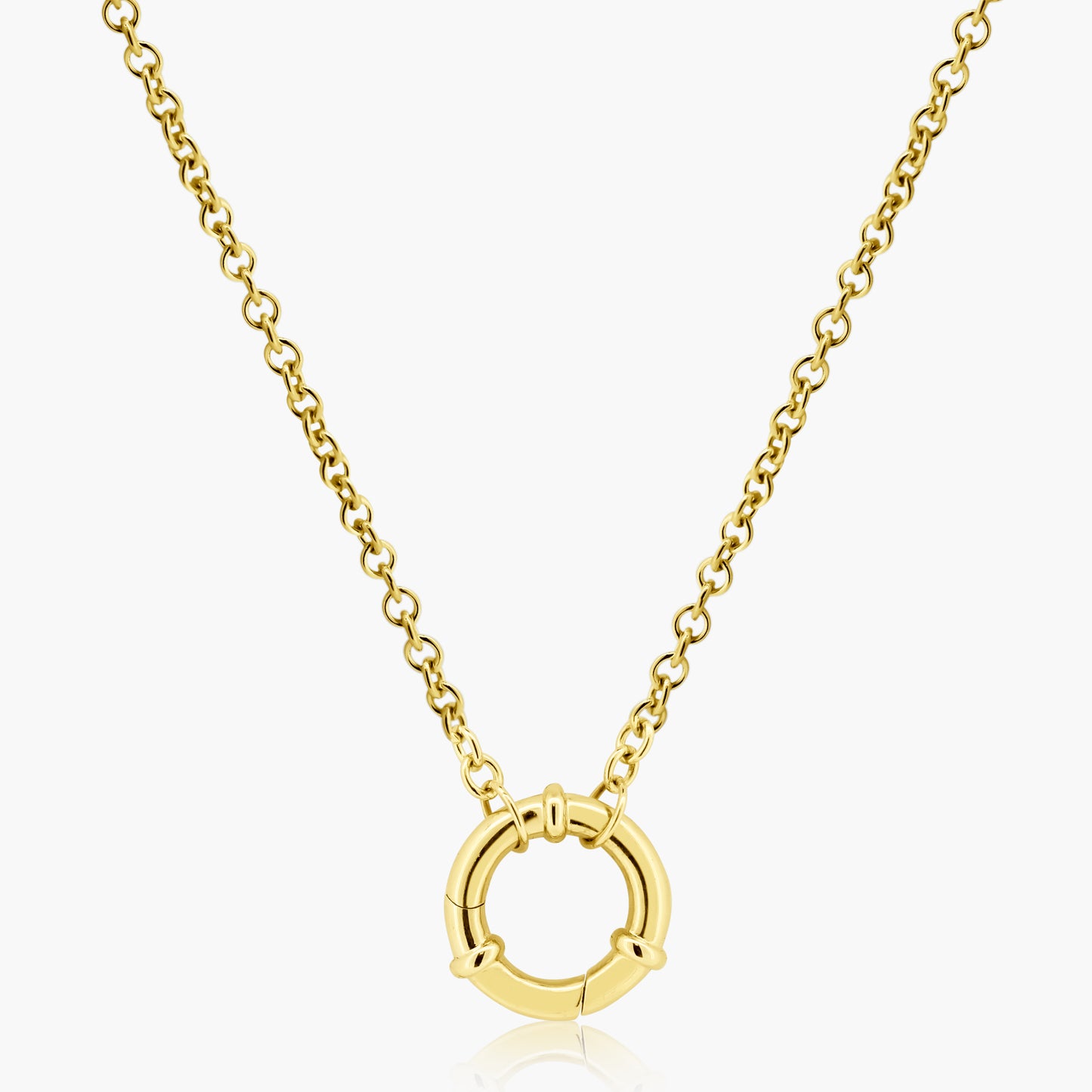 14K Yellow Gold Dainty Plain Round Pendant - P605735M07