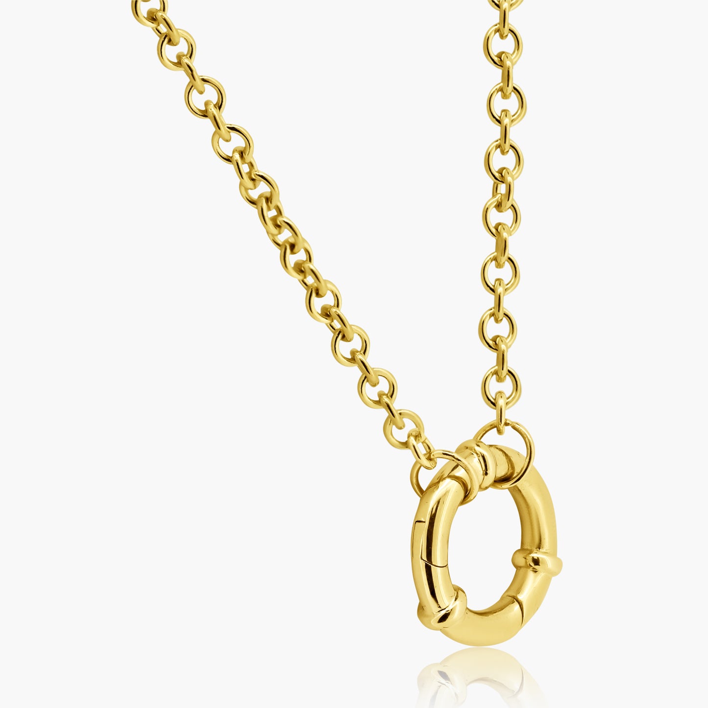 14K Yellow Gold Dainty Plain Round Pendant - P605735M07