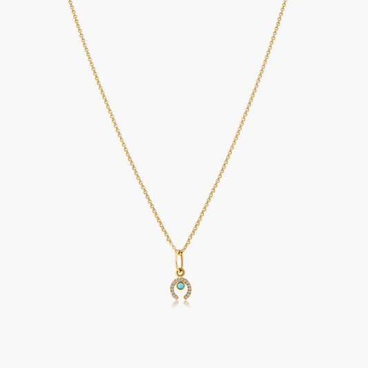 14K Yellow Gold Colored Gemstone Dainty Pendant-P605770