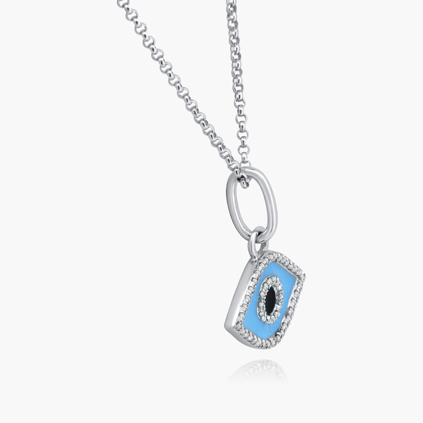 14K White Gold Evil Eye Pendant-P605867