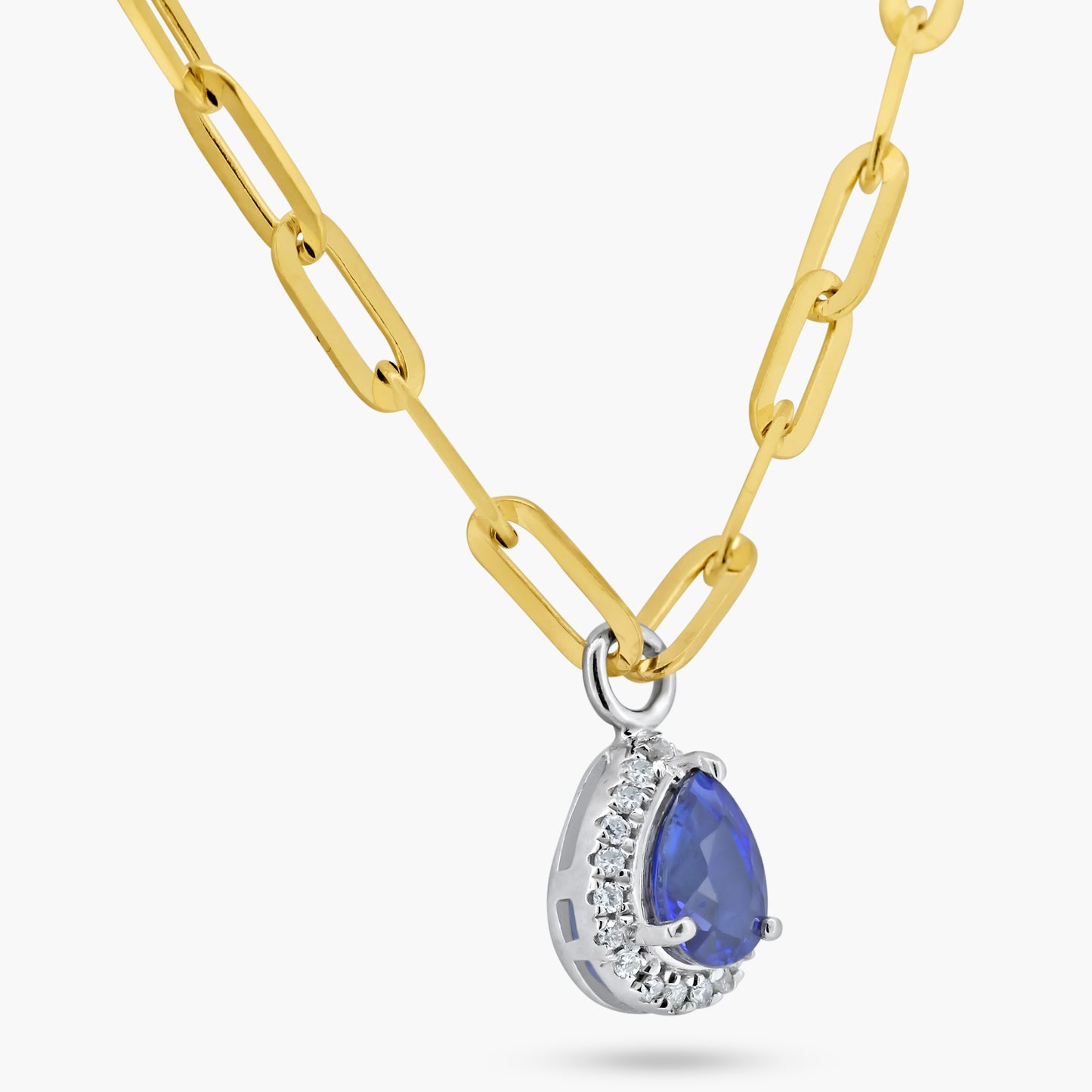 14K Two Tone Colored Gemstone Necklace-P60593101-B