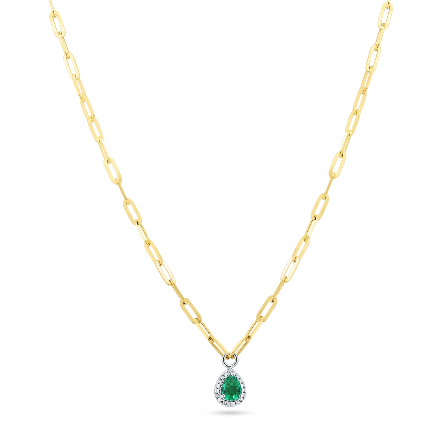 14K Two Tone Colored Gemstone Necklace-P60593101-E