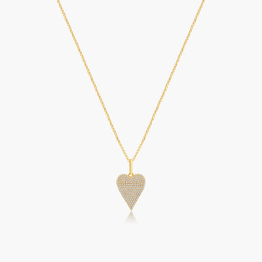 14K Yellow Gold Dainty Heart Pendant-P605993