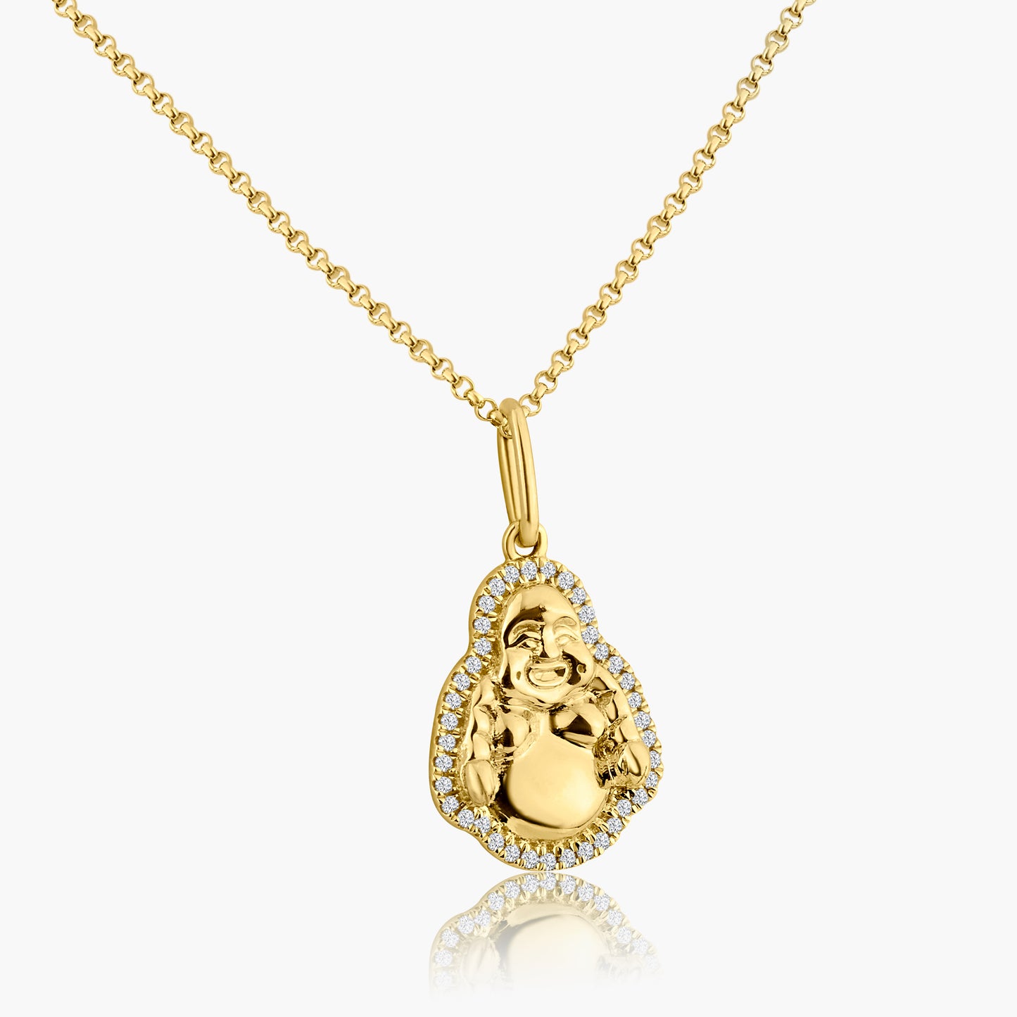 14K Yellow Gold Dainty Buddha Pendant - P606102