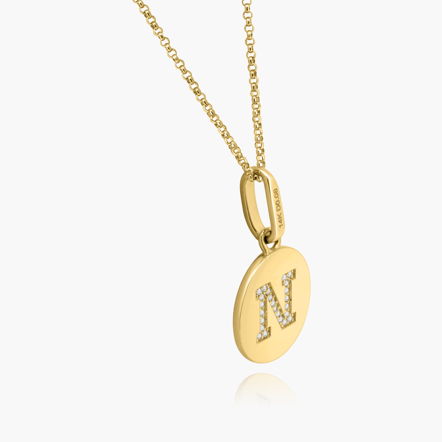 14K Yellow Gold Personalized Initial Pendant - P60610802