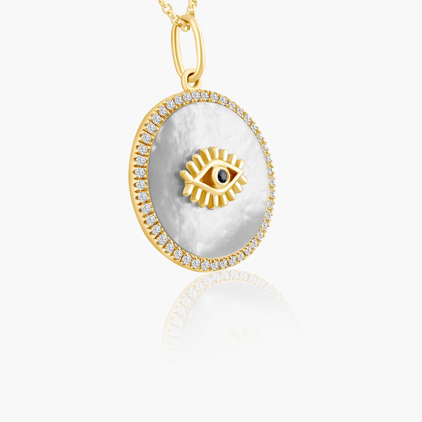 14K Yellow Gold Evil Eye Pendant-P606136