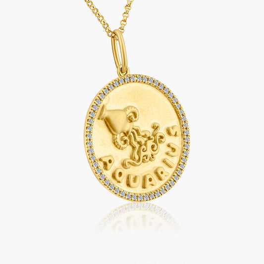 14K Yellow Gold Zodiac Pendant-P606234