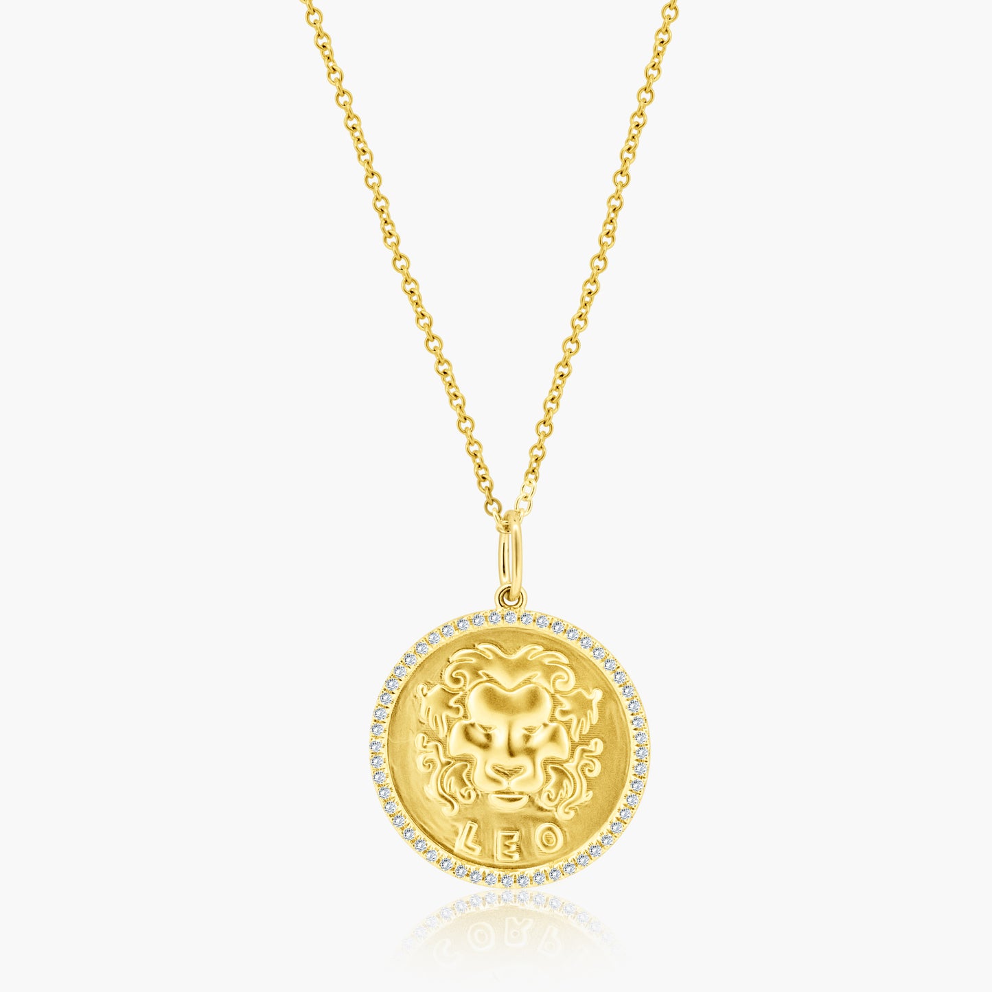 14K Yellow Gold Paper Clip Zodiac Pendant-P606250