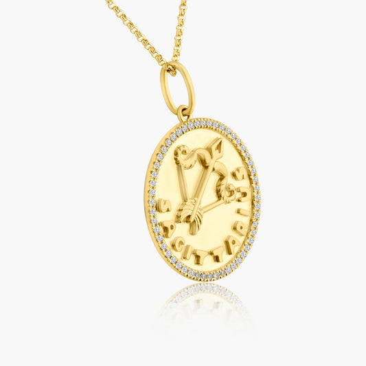 14K Yellow Gold Zodiac Pendant-P606253