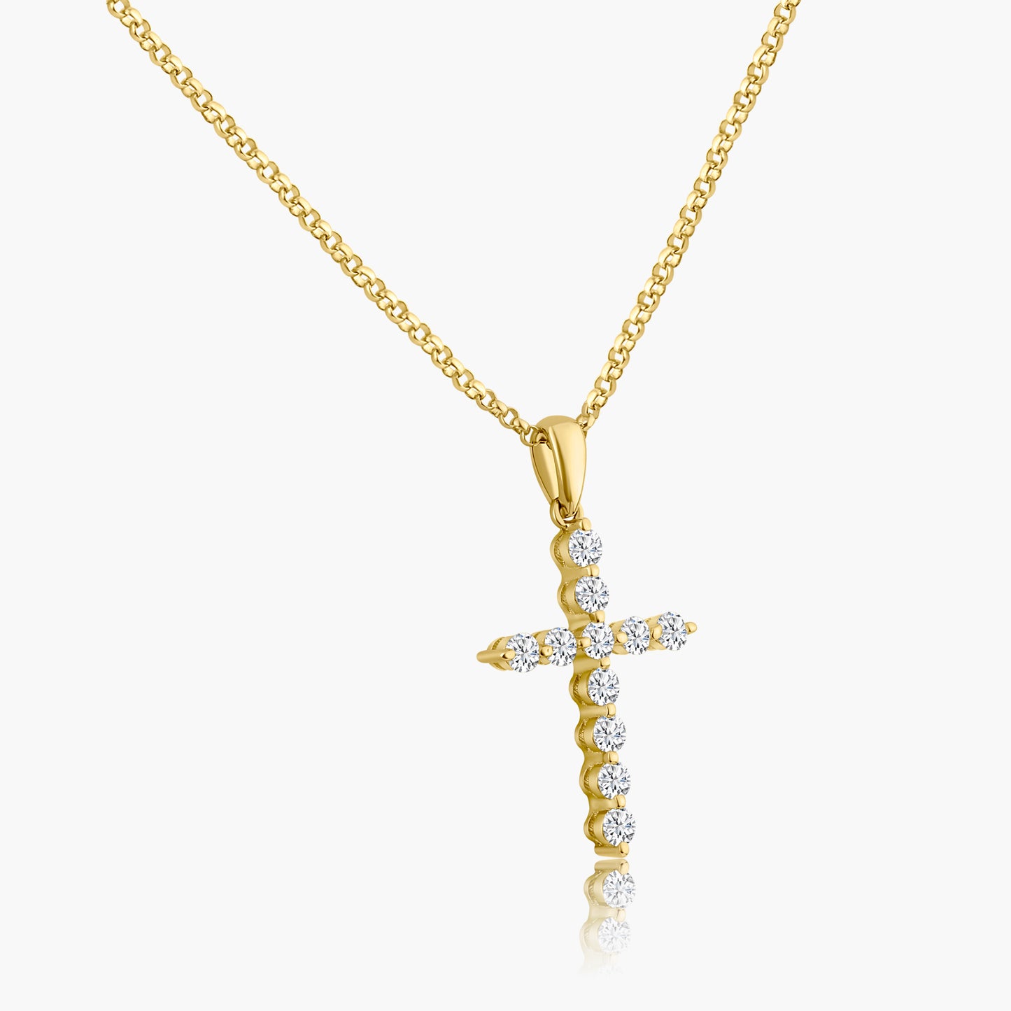 14K Yellow Gold Dainty Cross Pendant - P606461