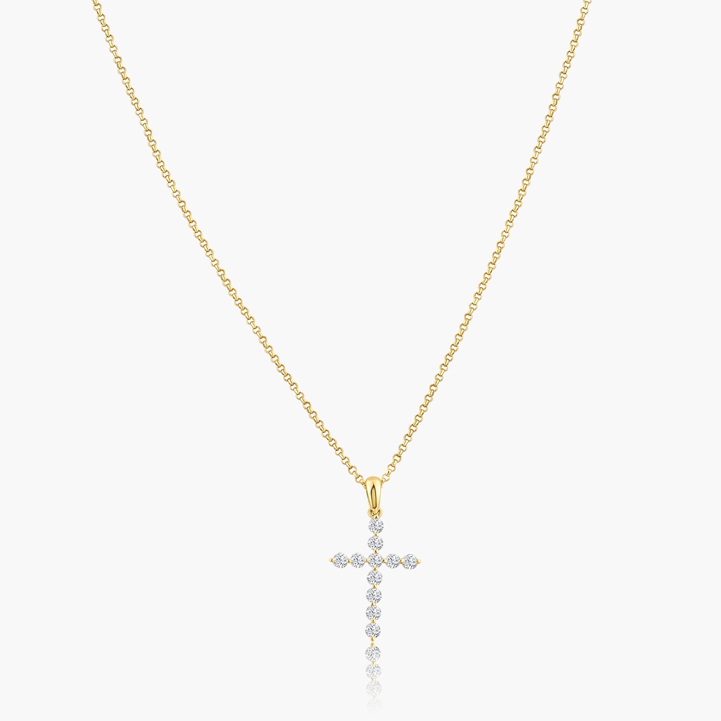 14K Yellow Gold Dainty Cross Pendant - P606461