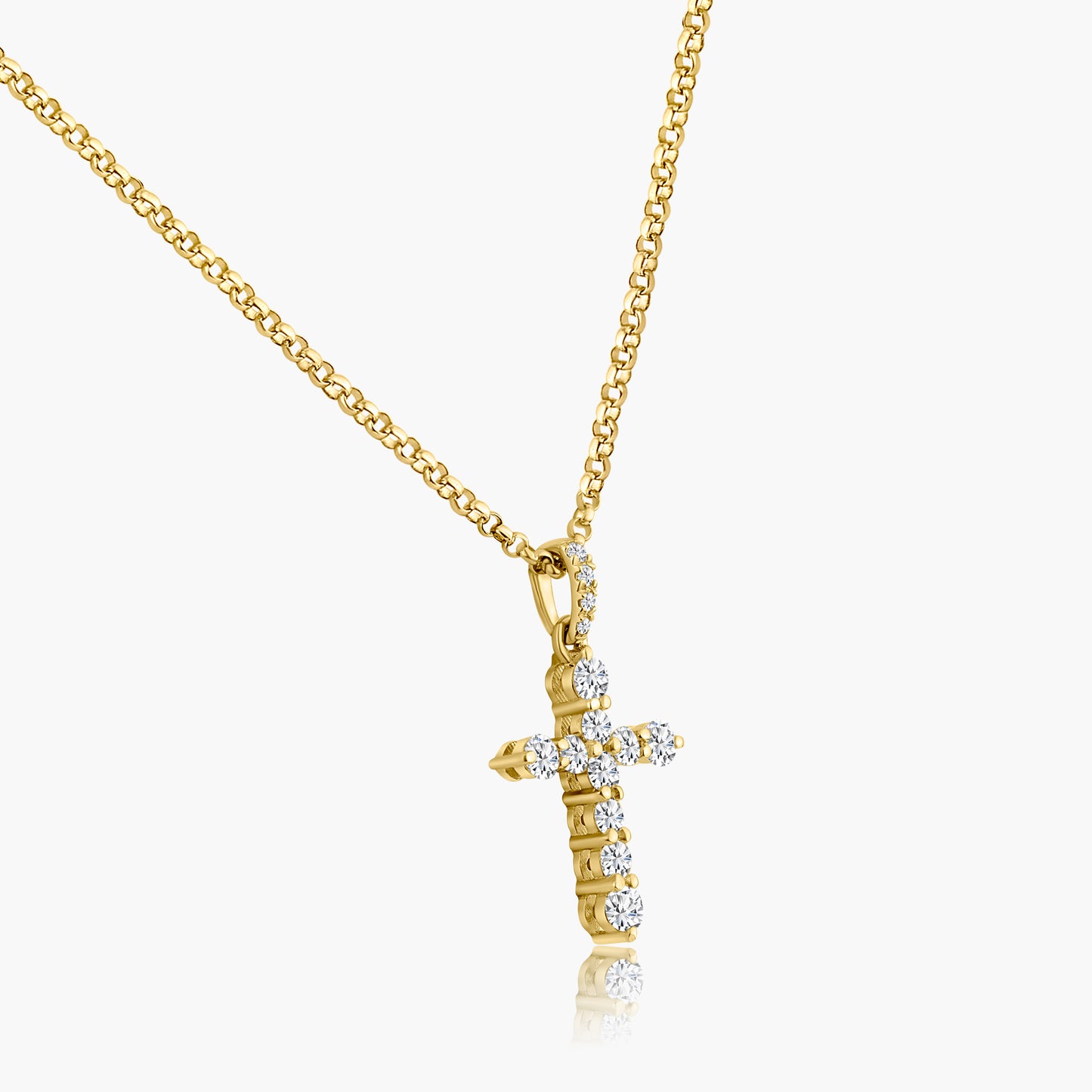 14K Yellow Gold Cross Dainty Cross Pendant - P606463