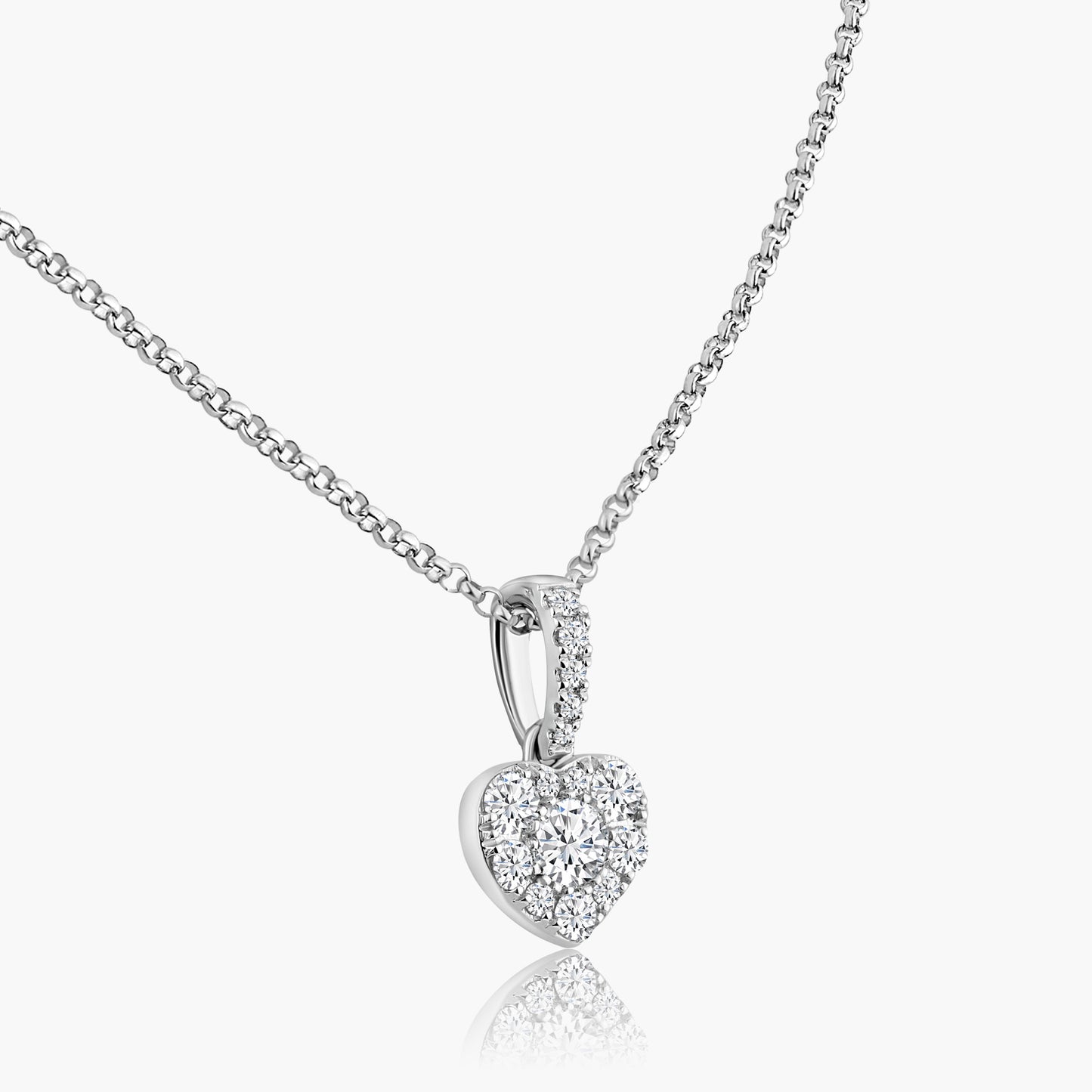 14K White Gold Dainty Heart Pendant-P606467