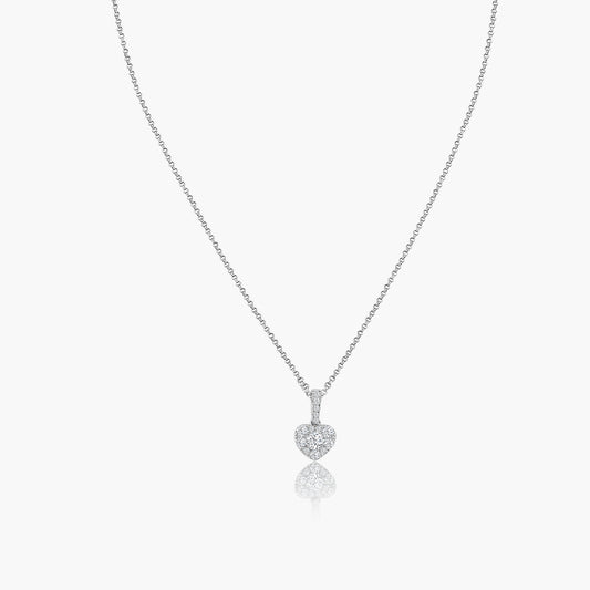 14K White Gold Dainty Heart Pendant-P606467