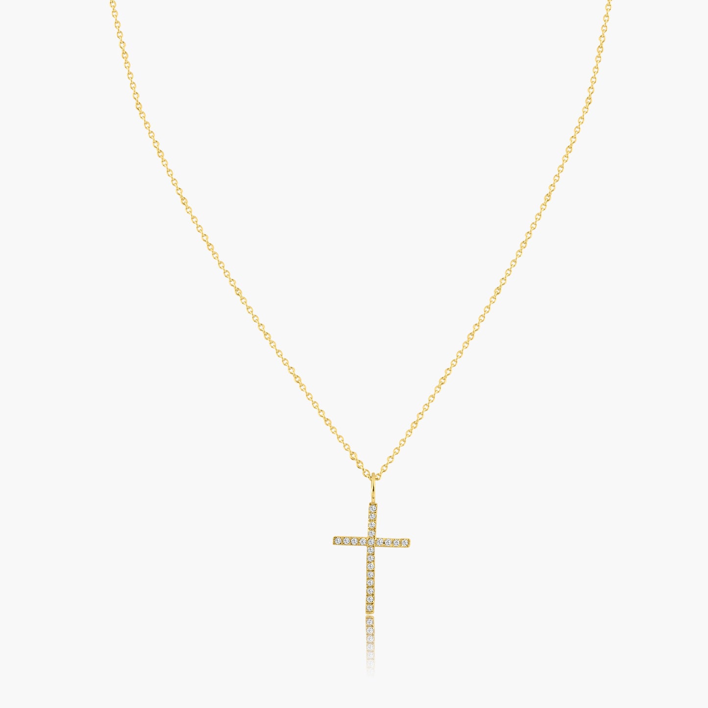 14K Yellow Gold Dainty Cross Pendant - P606468