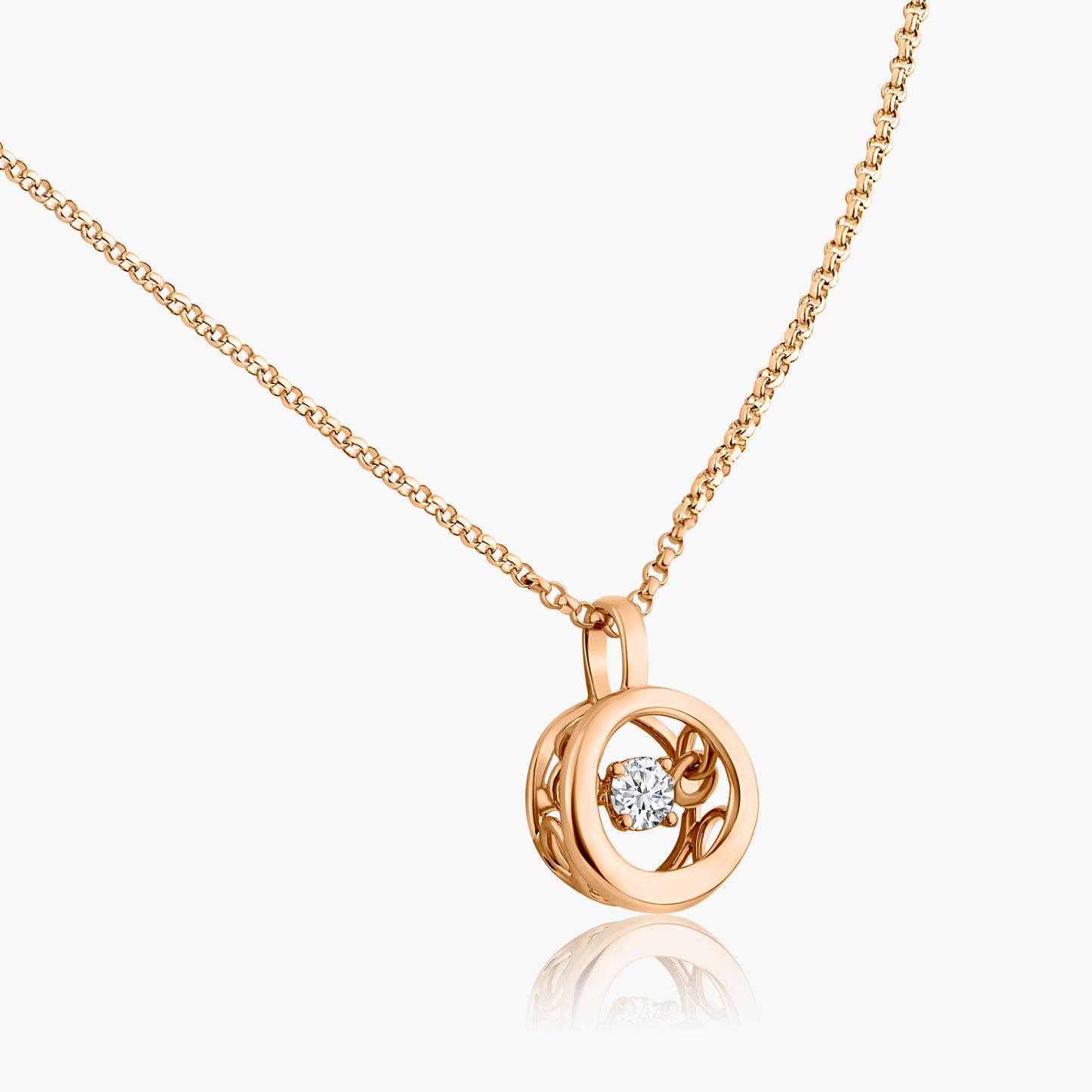 14K Rose Gold Dainty Pendant - PGP00584-ARVV