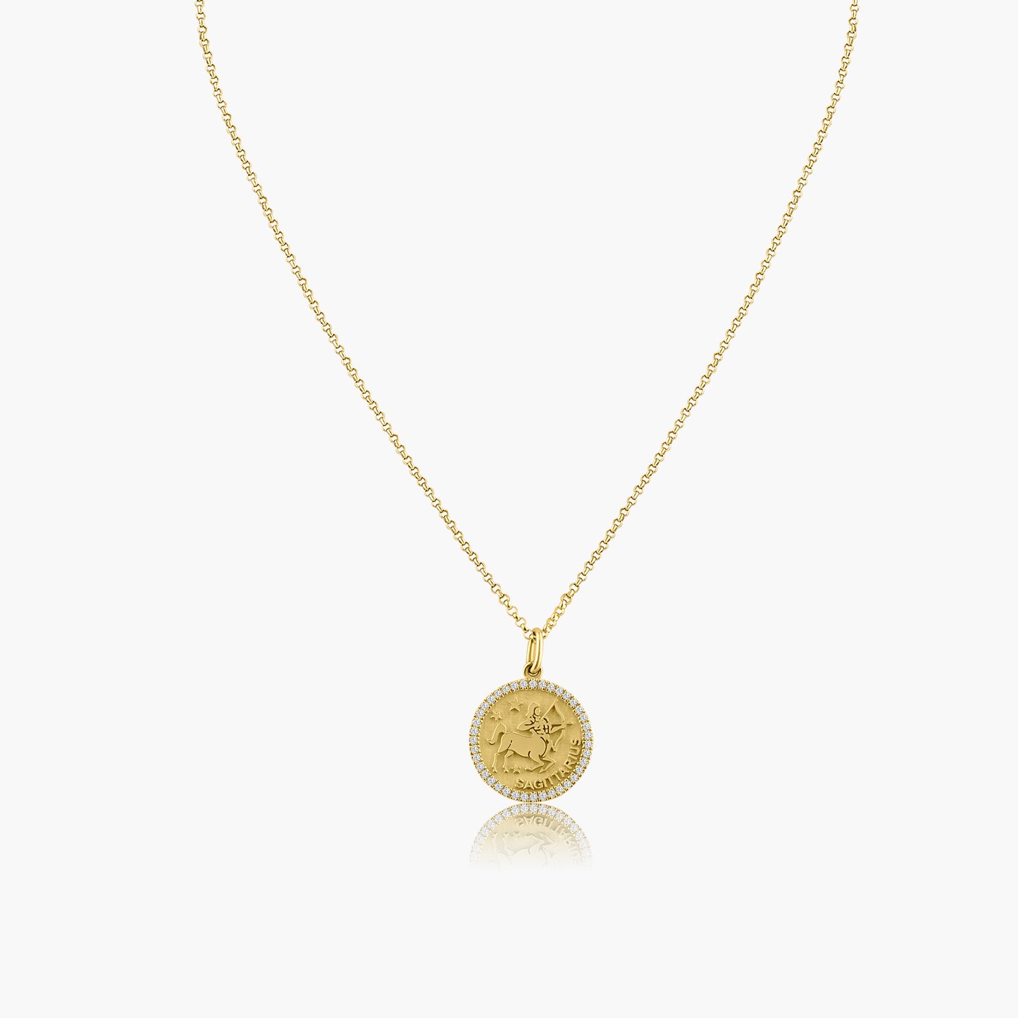 14K Yellow Gold Zodiac Pendant-PSAGIT-SCH