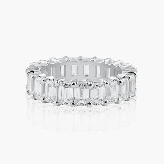 14K White Gold Emerald Cut Diamond Eternity Ring - R-050321-11VC