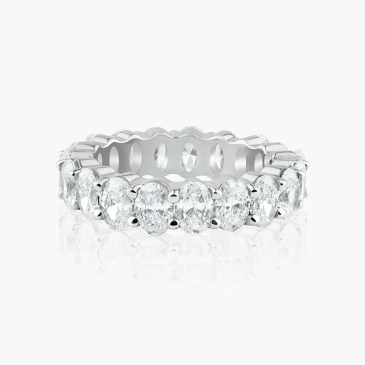 18K White Gold Oval Diamond Eternity Ring - R-7325VC