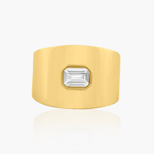 14K Yellow Gold Emerald Cut Diamond Ring - R-EMB-50-4SE